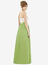 Rear View Thumbnail - Mojito & Ivory Strapless Pleated Skirt Maxi Dress with Pockets