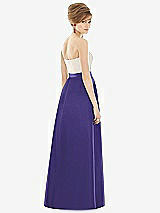 Rear View Thumbnail - Grape & Ivory Strapless Pleated Skirt Maxi Dress with Pockets