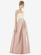 Front View Thumbnail - Toasted Sugar & Ivory Strapless Pleated Skirt Maxi Dress with Pockets