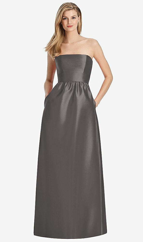 Back View - Caviar Gray Lela Rose Bridesmaid Dress LR248