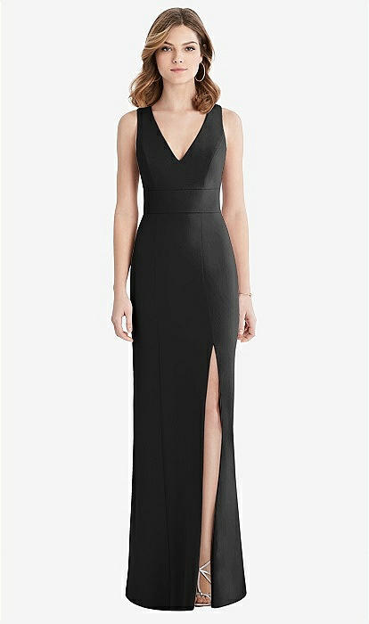 【ANDESED】double cross all in one dress Shirred Shoulder Criss Cross Back Maxi Bridesmaid Dress With