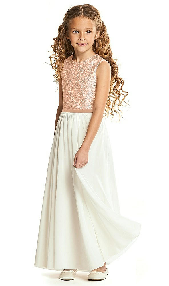 Front View - Copper Rose Flower Girl Dress FL4061
