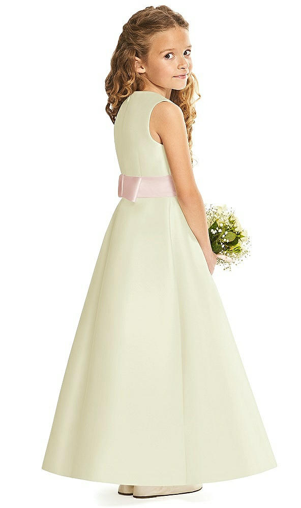 Back View - Butter Yellow & Blush Flower Girl Dress FL4062