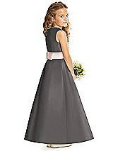 Rear View Thumbnail - Caviar Gray & Blush Flower Girl Dress FL4062