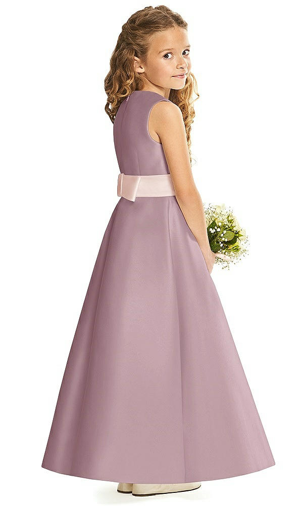 Back View - Dusty Rose & Blush Flower Girl Dress FL4062