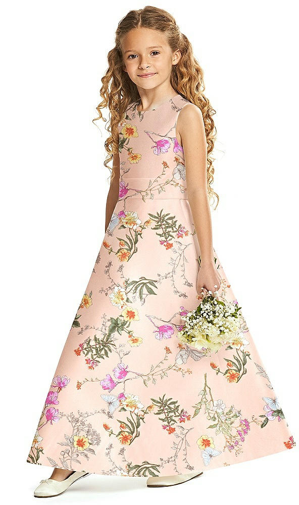 Front View - Butterfly Botanica Pink Sand Flower Girl Dress FL4062FP