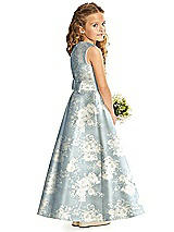 Rear View Thumbnail - Porcelain Blue Seraphina Floral Flower Girl Dress FL4062FP
