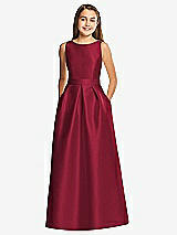 Front View Thumbnail - Burgundy Alfred Sung Junior Bridesmaid Style JR544