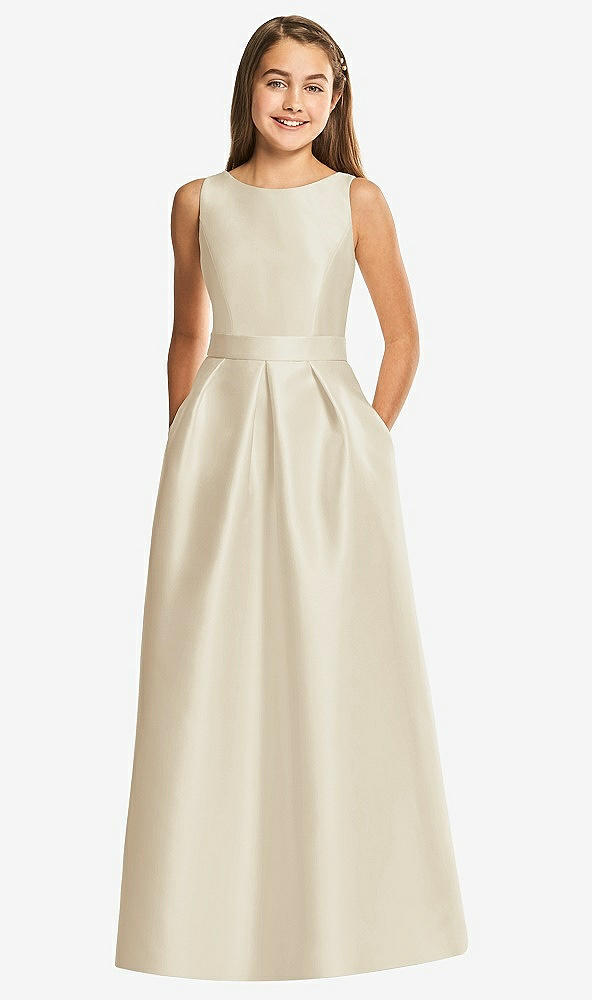 Front View - Champagne Alfred Sung Junior Bridesmaid Style JR544