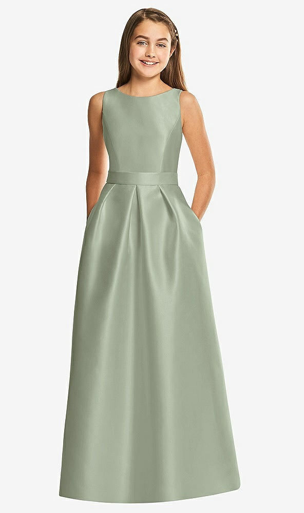 Front View - Sage Alfred Sung Junior Bridesmaid Style JR544