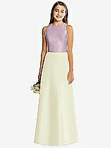 Rear View Thumbnail - Butter Yellow & Suede Rose Alfred Sung Junior Bridesmaid Style JR545
