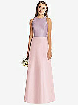 Rear View Thumbnail - Ballet Pink & Suede Rose Alfred Sung Junior Bridesmaid Style JR545