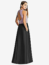 Front View Thumbnail - Black & Suede Rose Alfred Sung Junior Bridesmaid Style JR545