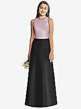 Rear View Thumbnail - Black & Suede Rose Alfred Sung Junior Bridesmaid Style JR545