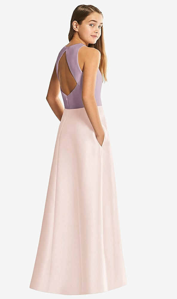 Front View - Blush & Suede Rose Alfred Sung Junior Bridesmaid Style JR545