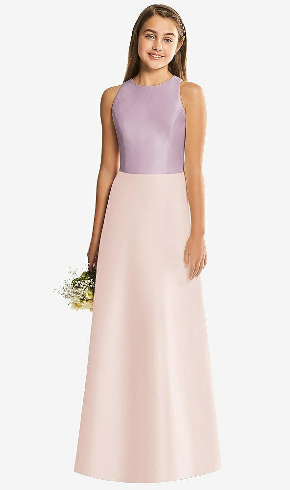 Back View - Blush & Suede Rose Alfred Sung Junior Bridesmaid Style JR545