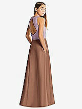 Front View Thumbnail - Cognac & Suede Rose Alfred Sung Junior Bridesmaid Style JR545