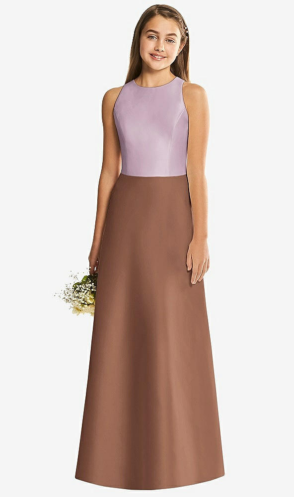 Back View - Cognac & Suede Rose Alfred Sung Junior Bridesmaid Style JR545