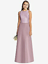 Rear View Thumbnail - Dusty Rose & Suede Rose Alfred Sung Junior Bridesmaid Style JR545