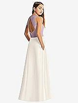 Front View Thumbnail - Ivory & Suede Rose Alfred Sung Junior Bridesmaid Style JR545