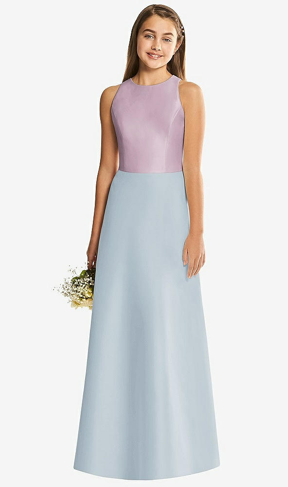 Back View - Mist & Suede Rose Alfred Sung Junior Bridesmaid Style JR545