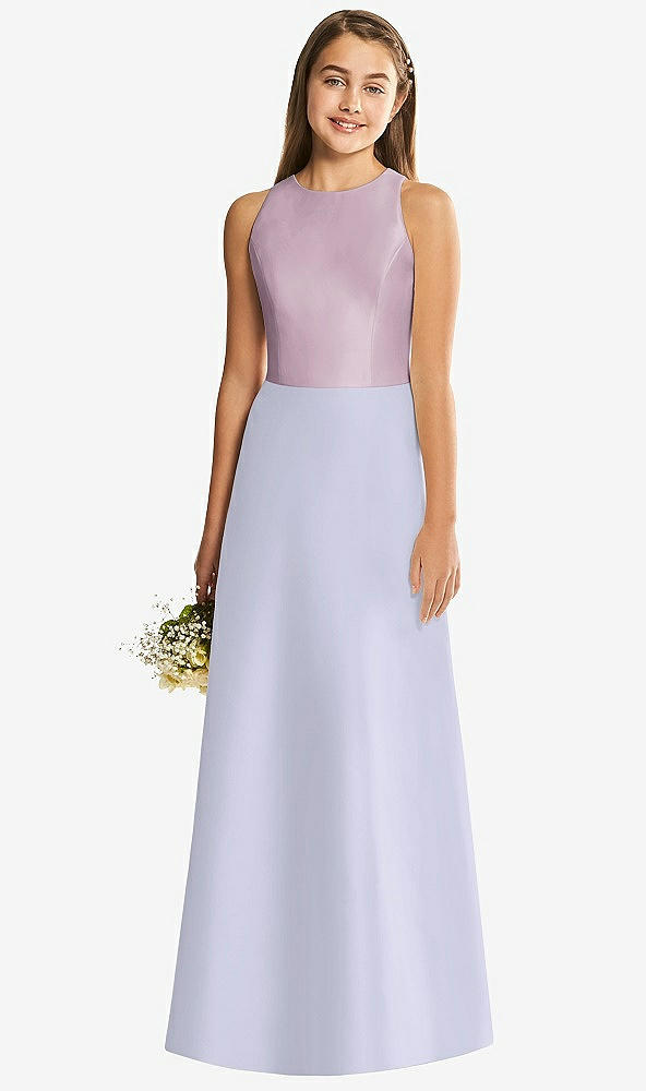 Back View - Silver Dove & Suede Rose Alfred Sung Junior Bridesmaid Style JR545