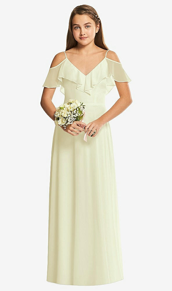 Front View - Butter Yellow Dessy Collection Junior Bridesmaid Dress JR548