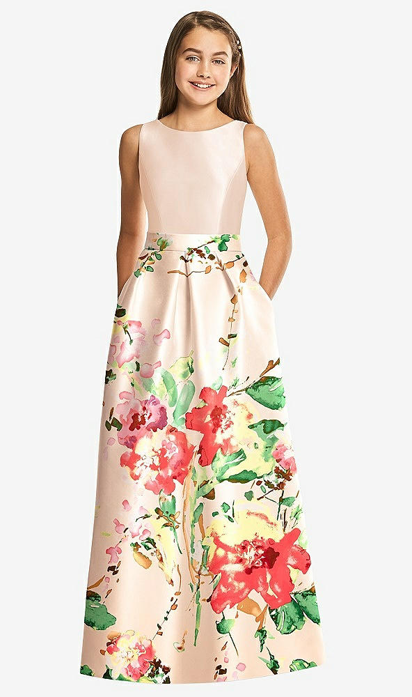 Front View - Blush Bouquet Alfred Sung Junior Bridesmaid Dress JR544CBP