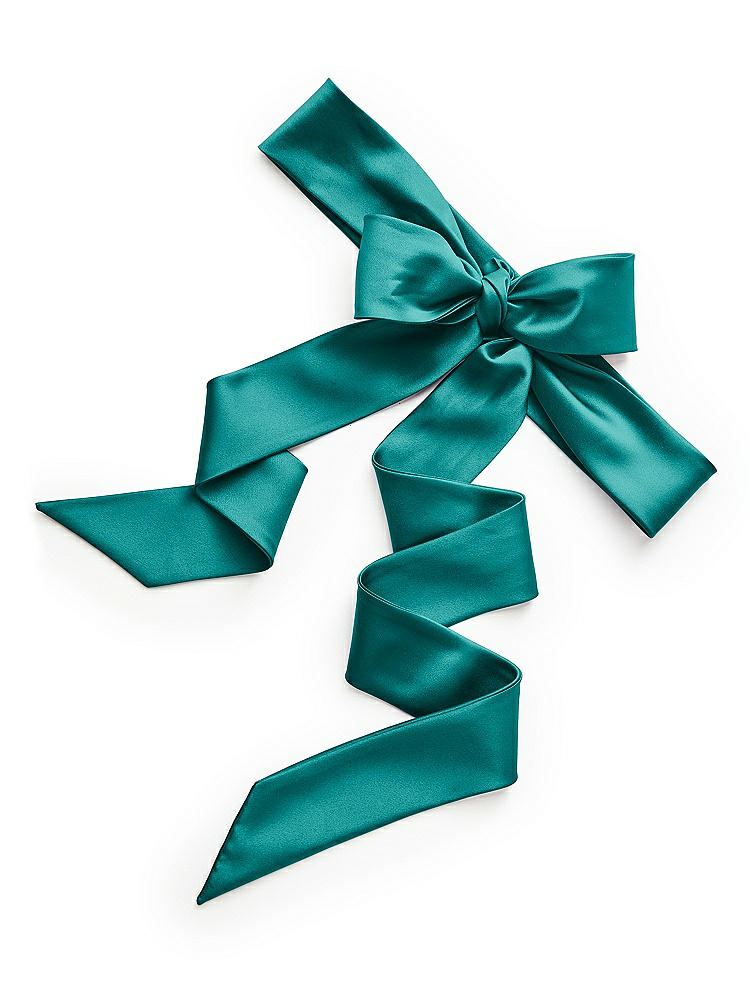 Back View - Jade Satin Twill Flower Girl Sash