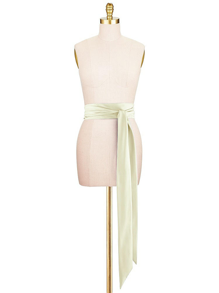 Front View - Butter Yellow Satin Twill Wedding Sash