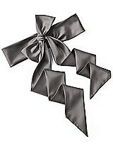 Rear View Thumbnail - Caviar Gray Satin Twill Wedding Sash