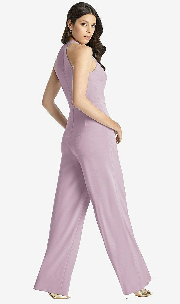 Back View - Suede Rose Wide Strap Stretch Maxi Dress with Pockets