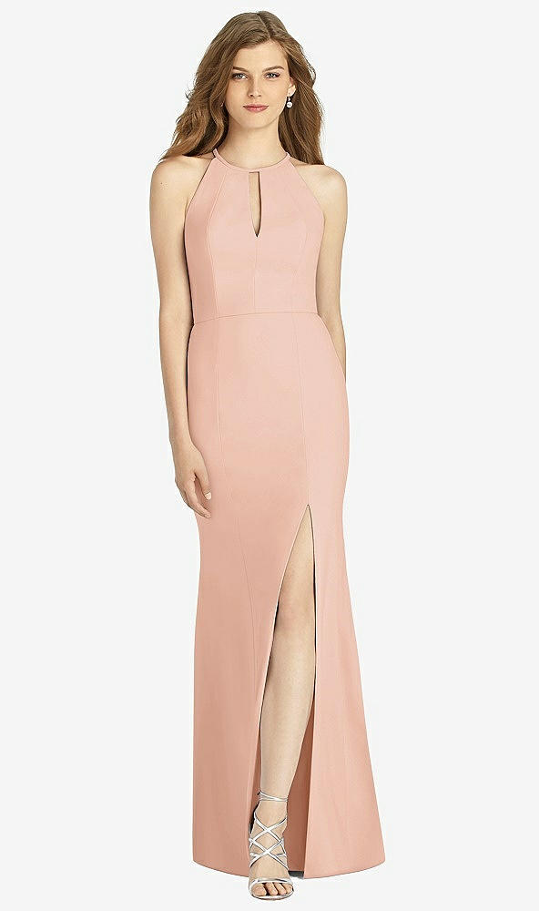 Front View - Pale Peach Bella Bridesmaid Dress BB122