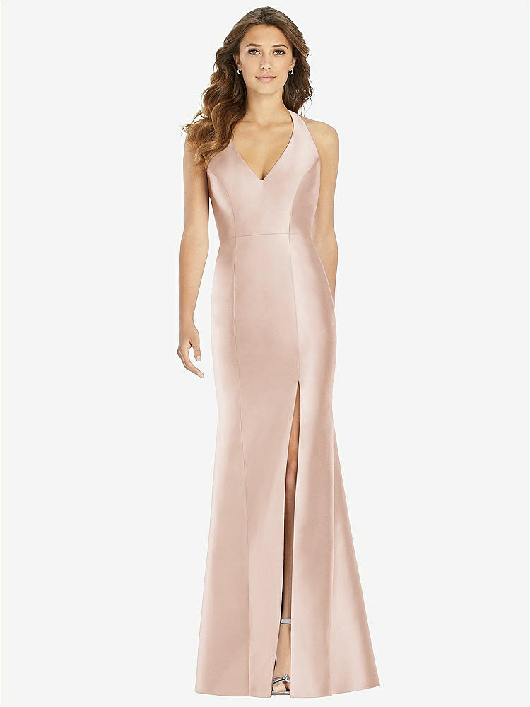Off-the-shoulder Cuff Trumpet Bridesmaid Dress With Front Off-the-shoulder Cuff Trumpet Bridesmaid Dress With Front