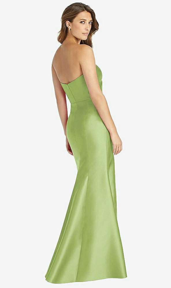 Back View - Mojito Strapless Draped Bodice Trumpet Gown 