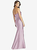 Rear View Thumbnail - Suede Rose Strapless Draped Bodice Trumpet Gown 