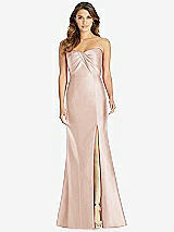 Front View Thumbnail - Cameo Strapless Draped Bodice Trumpet Gown 