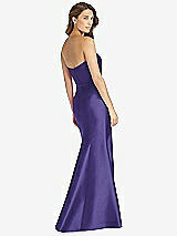 Rear View Thumbnail - Grape Strapless Draped Bodice Trumpet Gown 