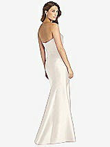 Rear View Thumbnail - Ivory Strapless Draped Bodice Trumpet Gown 