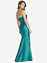 Rear View Thumbnail - Jade Strapless Draped Bodice Trumpet Gown 