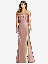 Front View Thumbnail - Neu Nude Strapless Draped Bodice Trumpet Gown 
