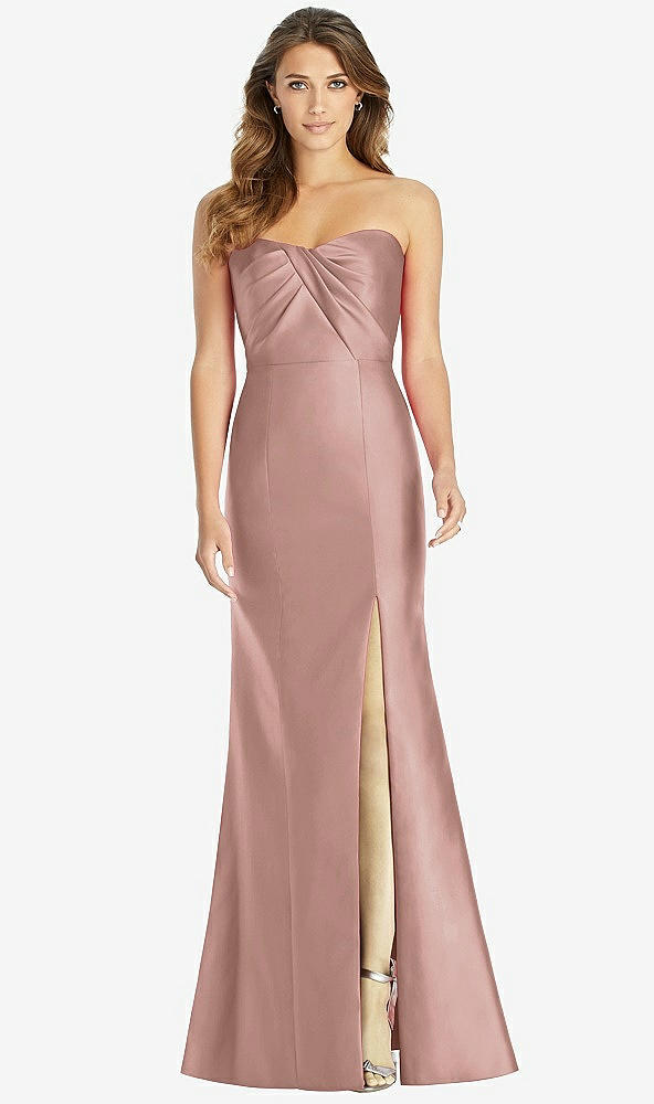 Front View - Neu Nude Strapless Draped Bodice Trumpet Gown 