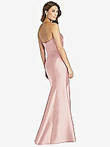 Rear View Thumbnail - Rose Strapless Draped Bodice Trumpet Gown 
