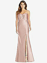 Front View Thumbnail - Toasted Sugar Strapless Draped Bodice Trumpet Gown 