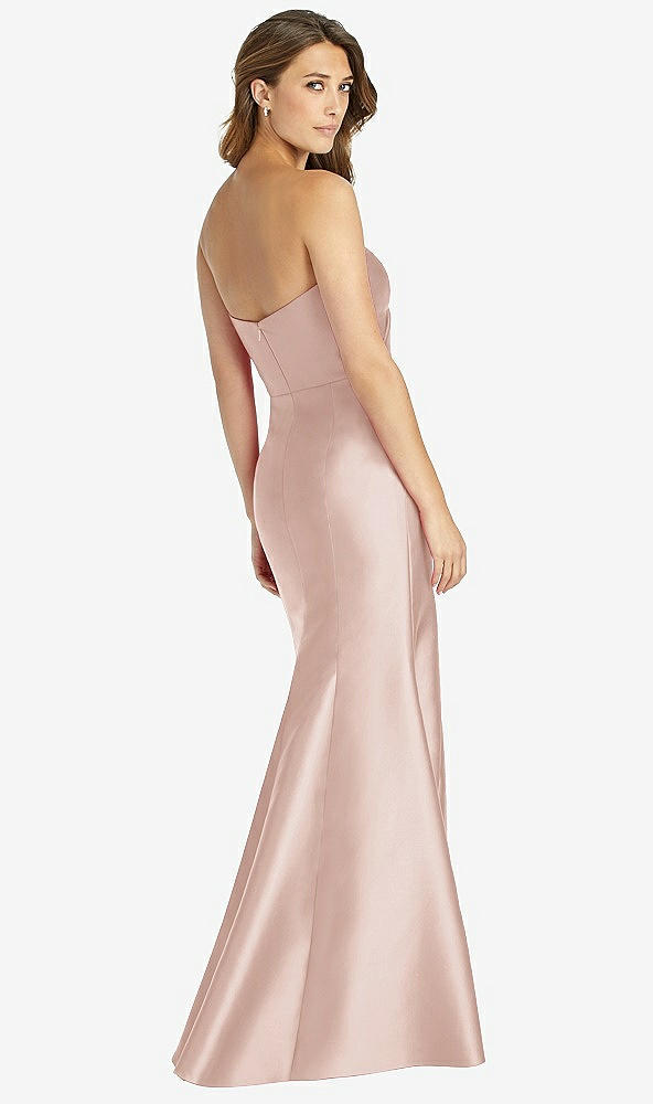 Back View - Toasted Sugar Strapless Draped Bodice Trumpet Gown 