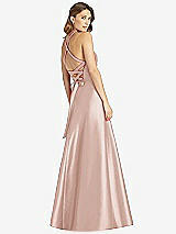 Rear View Thumbnail - Toasted Sugar Halter Lace-Up A-Line Maxi Dress