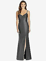 Front View Thumbnail - Pewter Maxi Length Spaghetti Strap Mermaid Dress