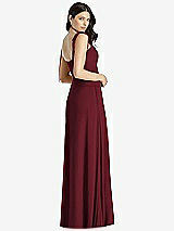 Rear View Thumbnail - Cabernet Tie-Shoulder Chiffon Maxi Dress with Front Slit
