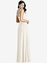 Rear View Thumbnail - Ivory Tie-Shoulder Chiffon Maxi Dress with Front Slit