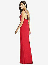 Rear View Thumbnail - Parisian Red Keyhole Neck Mermaid Dress with Front Slit